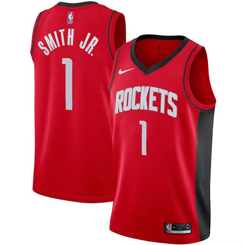 Men's Houston Rockets #1 Jabari Smith Jr Red Stitched Basketball Jersey - Click Image to Close